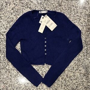 Zara Knitted Blue Purple Cardigan Size S NWT